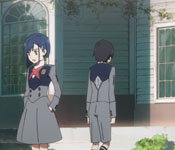 ichigo and hiro outside the orphanage